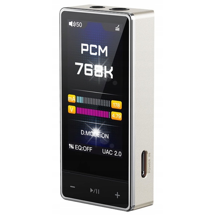 Amplificator casti FiiO QX13, DAC USB, 900mW, display 1,99", negru/titanium