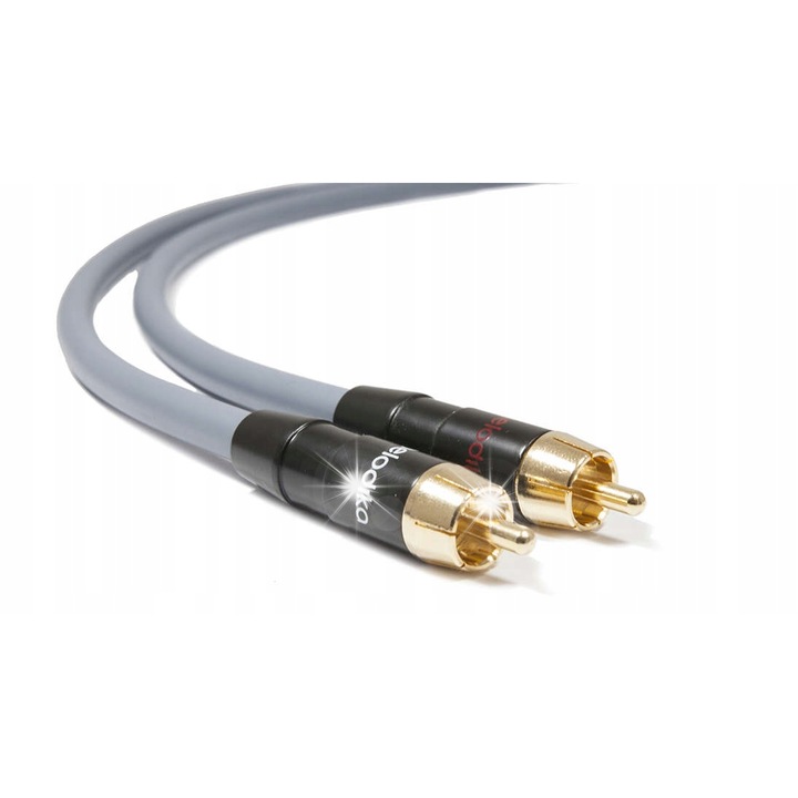 Melodika Gunmetal Edition 2 RCA - 2 RCA audio összekötő kábel, 15m, szürke