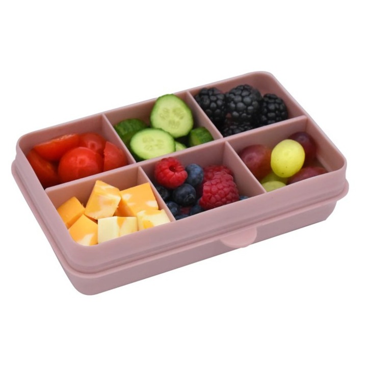 Aranyos snack 6 rekesszel, Melii Luxe, rózsaszín, 114 ml/rekesz