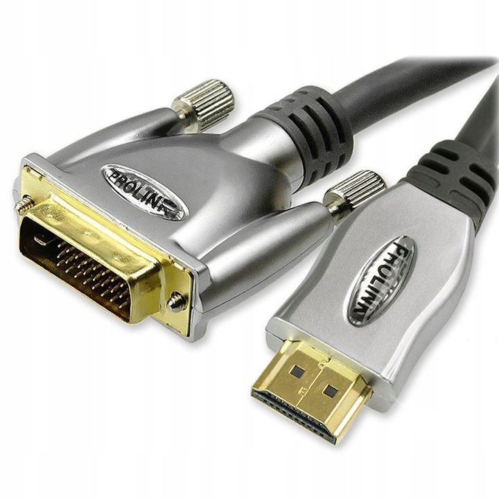 Кабели HDMI-DVI Prolink Exclusive, 5м, 24k злато, OFC, филтриране на смущения