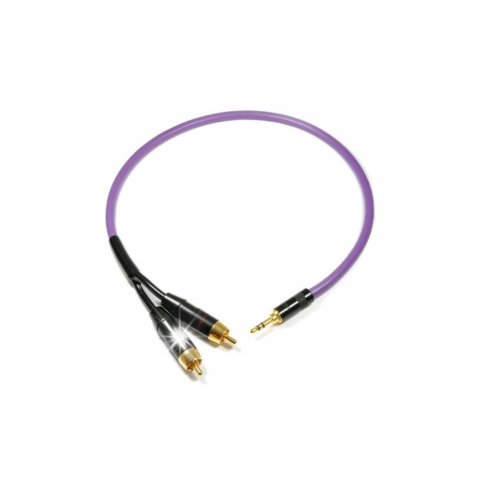 Melodika Purple Rain MDMJ2R70 audiokábel, Jack 3,5 mm - 2 RCA, 7m, lila, 0.35mm2