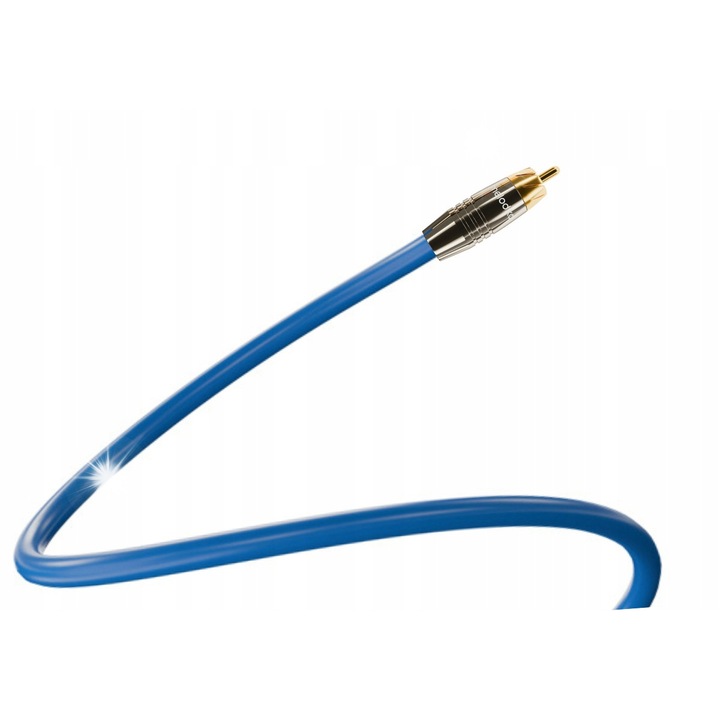 Melodika SBSW40 RCA-RCA mélynyomó kábel, 4m, égszínkék, továbbfejlesztett konstrukció, dupla árnyékolás