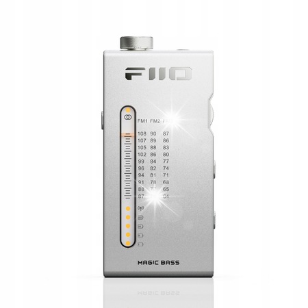 Casti Retro Radio portabil FiiO RR11, analogic, ultrasubtire, BASS+3D, argintiu, 83 ...