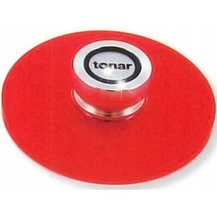 Притискач за грамофонна плоча Tonar, червен, за подобряване на качеството на звука