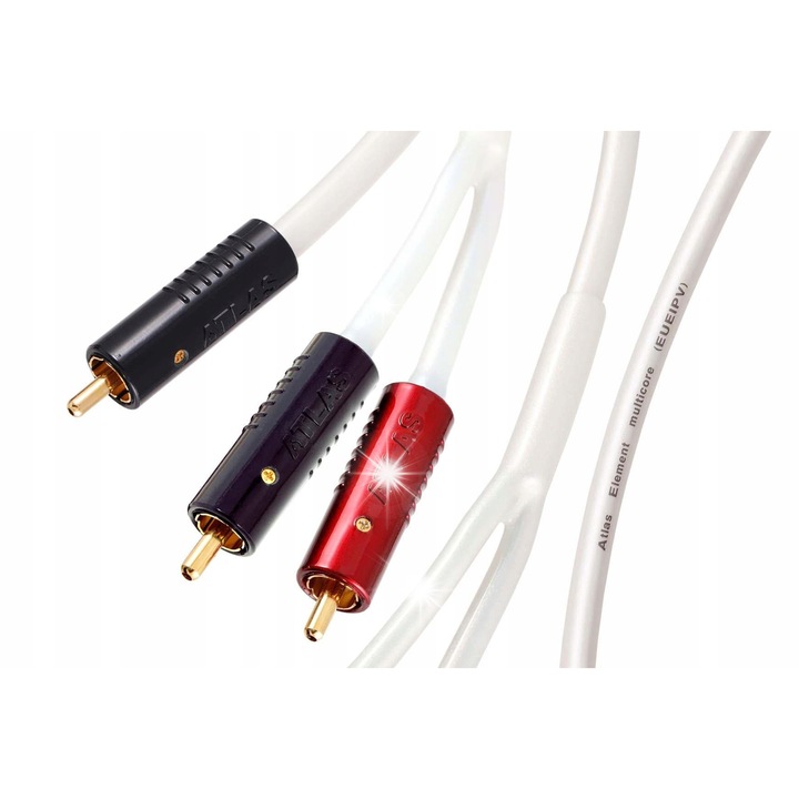 Cablul subwoofer RCA 1:2 Atlas Element Achromatic, 3m, miez cupru OFC, constructie coaxiala