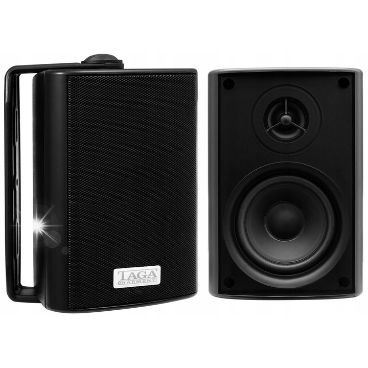 Set boxe externe Taga Harmony TOS-215, 2-way, rezistente la apa si UV, 15.3x10.6x10.6cm, 60W MAX, 8ohm