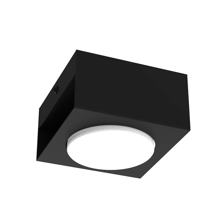 Spot, Luminex, 1xGX53, 15W, fekete, négyzet alakú design