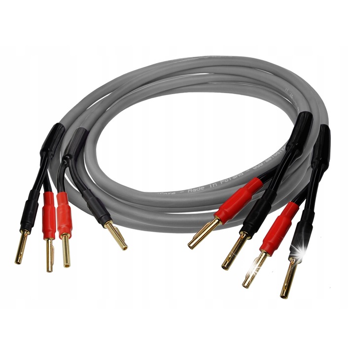 Cabluri audio Melodika MDSC15G, set 2 buc, 2x1.5mm2, 5m, cu conectori banana, Gunmetal