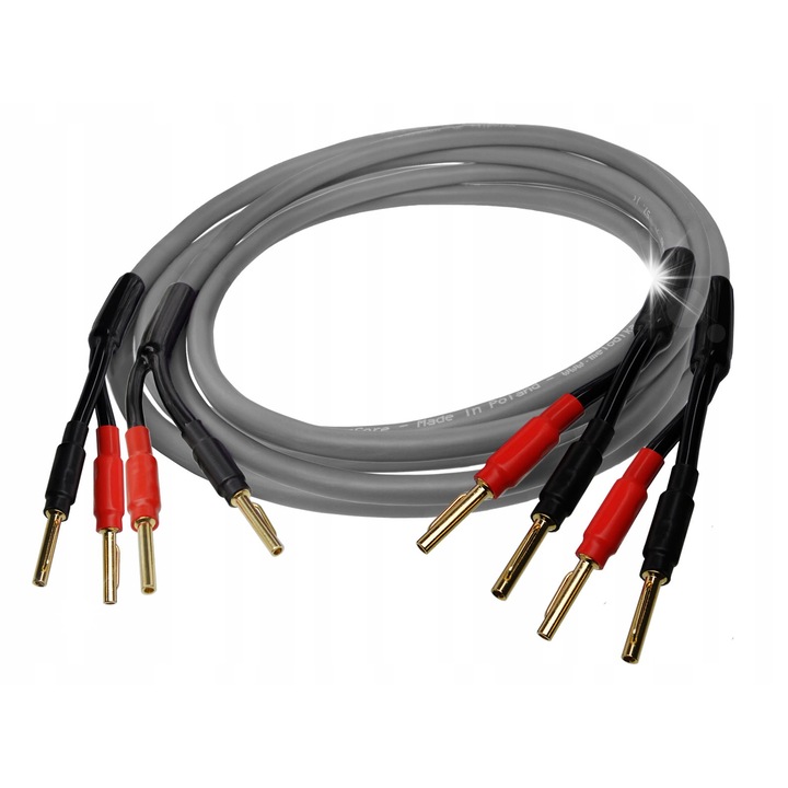 Кабели за високоговорители Melodika MDSC1530G, 3м, технология BassCore, сиви, комплект 2 броя