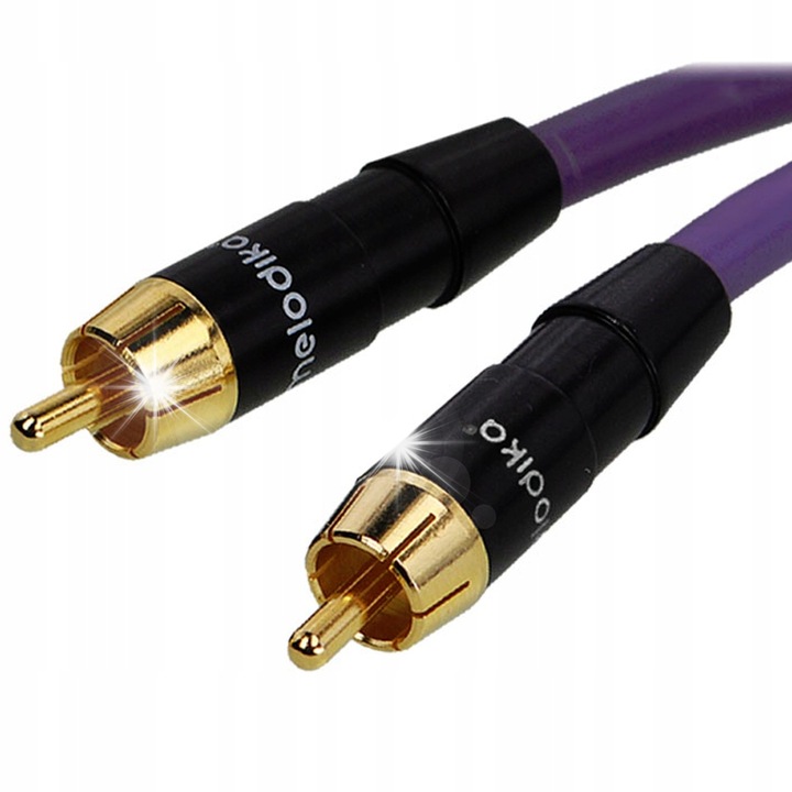 Melodika Purple Rain koaxiális audiokábelek 1 RCA - 1 RCA, 20m, 99,99% OFC rézmag, 7,5mm átmérő