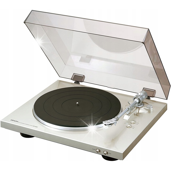 Gramofon Denon DP-300F, automat, cu preamplificator, aluminiu, argintiu, 434x122x381mm