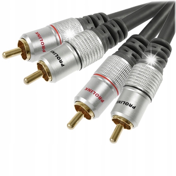 Cablu audio 2 RCA - 2 RCA Prolink Exclusive, 10m, cu miez din cupru OFC, izolatie PVC