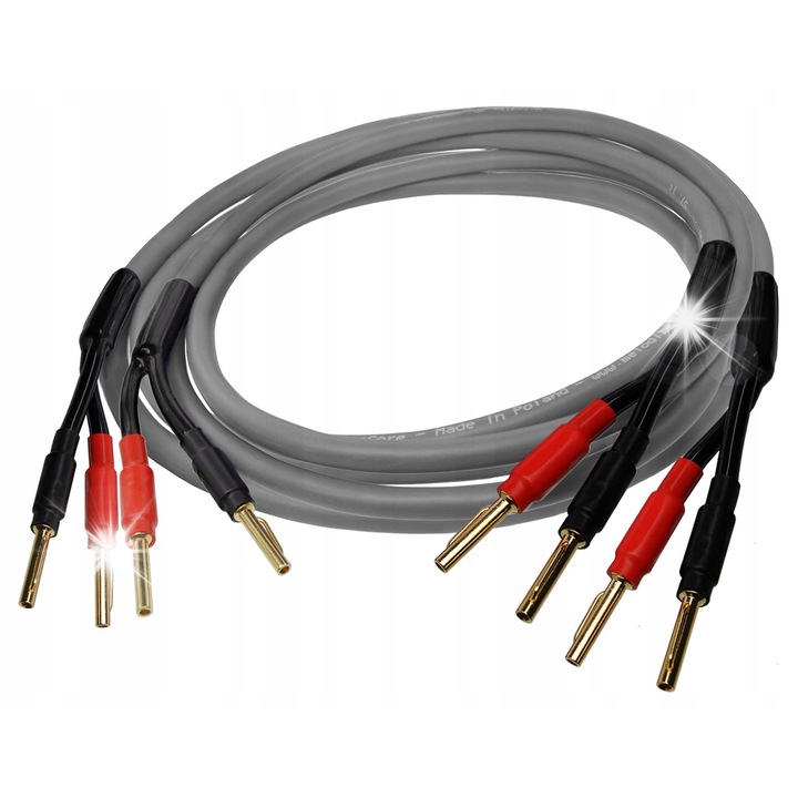 Cabluri audio Melodika MDSC1540G, 2x1.5mm2, 4 metri, set 2 bucati, gri