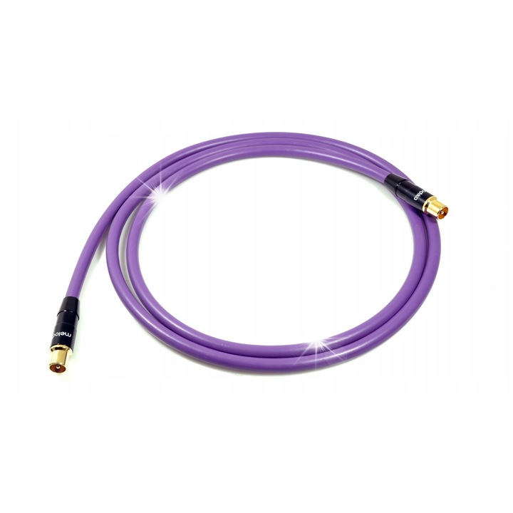 Антенен кабел Melodika MDANTWW25, 2.5м, IEC конектори, коаксиална конструкция, устойчив на UV, вода, лилав