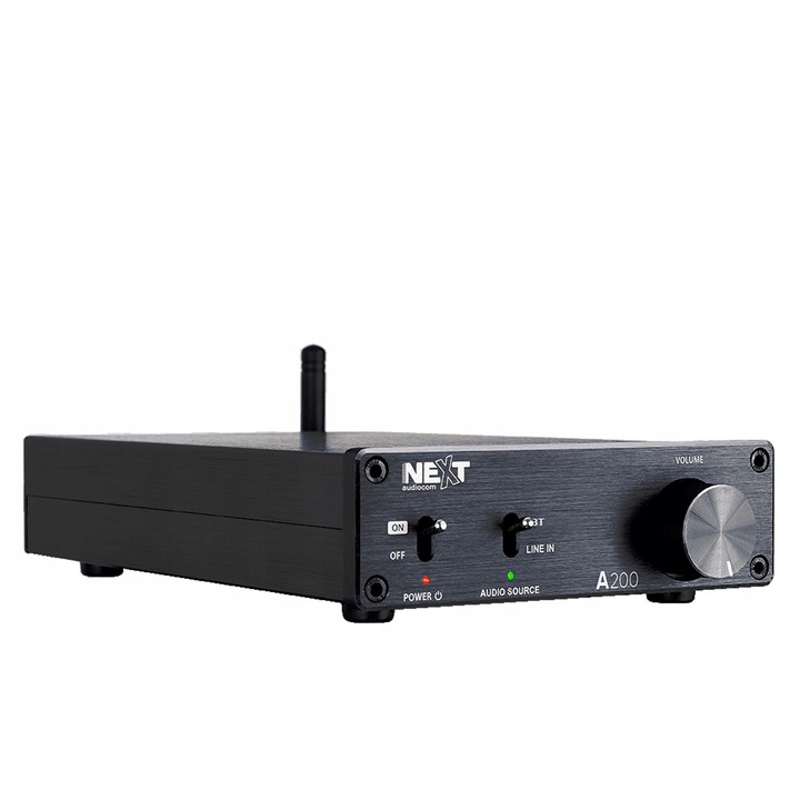 NEXT-proaudio A200 sztereó erősítő, Bluetooth 4.1, 160W, fekete, 117x39x211mm