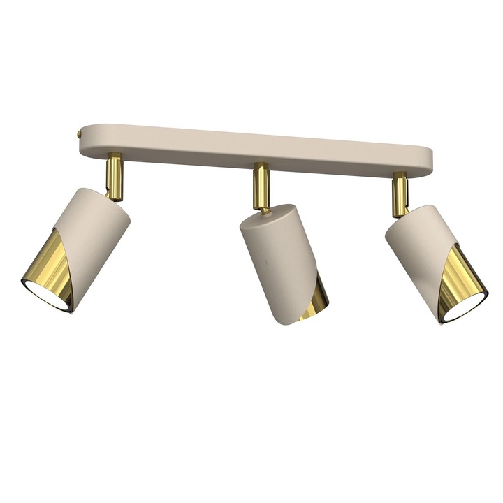 Luminex spotlámpa, 3 reflektor, krém és arany, 3xGU10, 15W