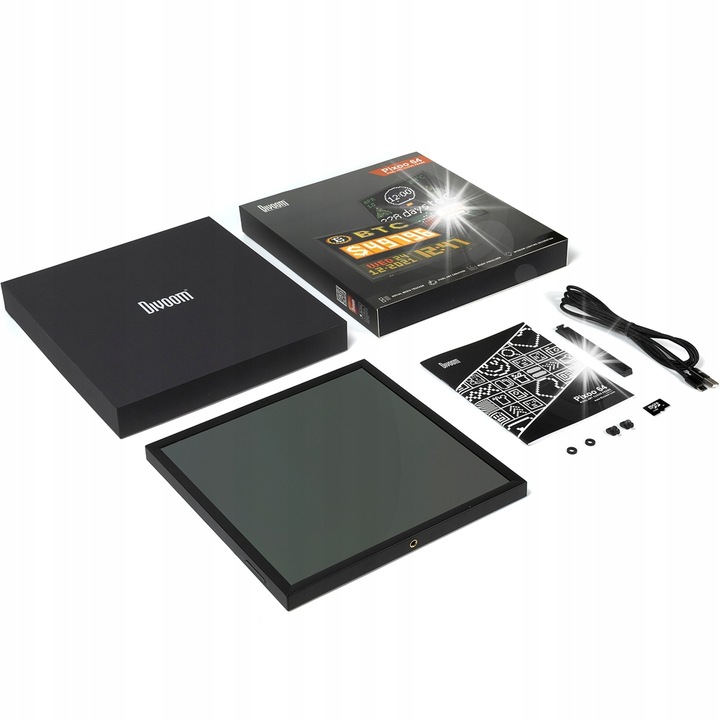 LED Wi-Fi kijelző Pixoo-64, 64x64 pixel, többszínű, 262x261,4x17,8mm