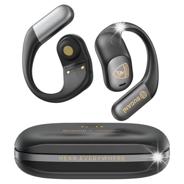 BUGANI FREE B15 vezeték nélküli fülhallgató, Bluetooth 5.4, nyitott, korlátozott