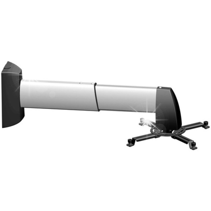Urmaritor de proiector Suprema Spider Wall 90150, negru/silver, montaj pe perete, capacitate maxima 20 kg, lungime ajustabila 600-900 mm