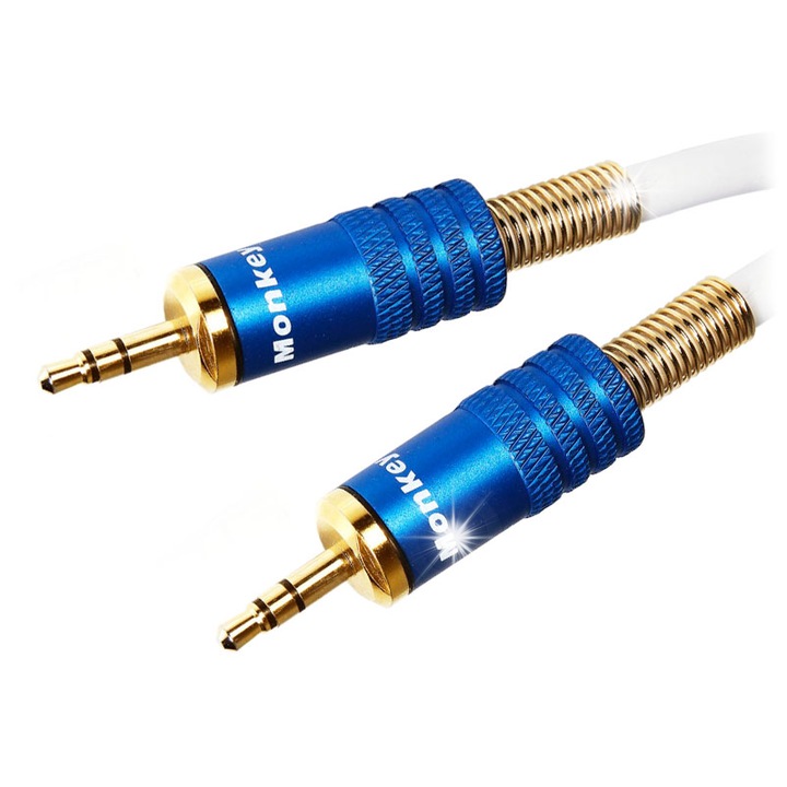 Аудио кабел 3.5мм MonkeyCable Concept MCTJ2J, 1.5м, с OFC медна жица, позлатени конектори