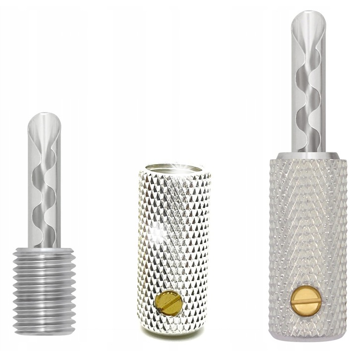 Wireworld Uni-Term ezüst banándugó, ezüstözött réz, 2 db-os szett