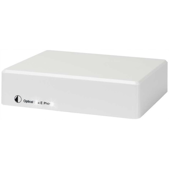 Przedwzmacniacz gramofonowy Pro-Ject Optical Box E Phono, RCA si iesire optica, negru, 120x32x100mm