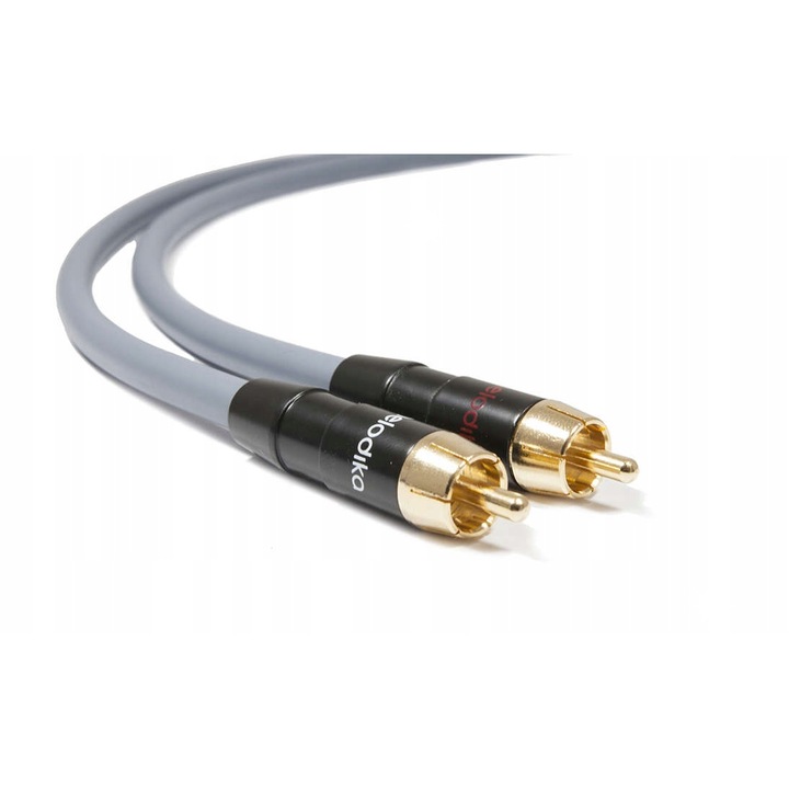 Аудио кабели Melodika MD2R20G, 2xRCA, 2м, с двойно екраниране, метални, позлатени