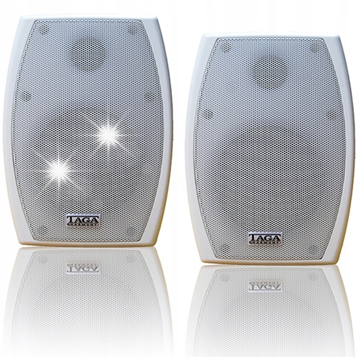 Boxe externe Taga Harmony TOS-315, 2-drozna, rezistente la intemperii, alb, 20.3x13.6x13.5cm, set de 2