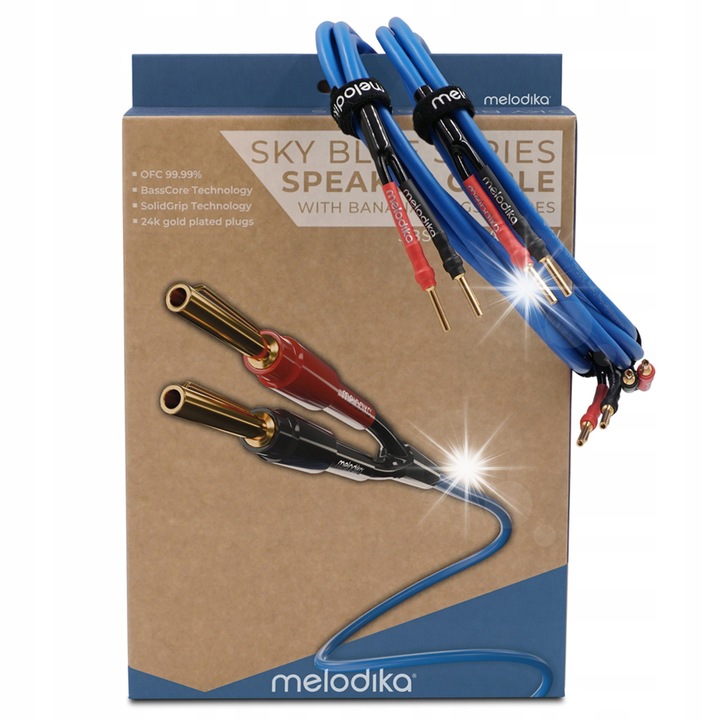 Set cabluri difuzoare Melodika SBSC1525 Sky Blue 2x1,5mm2 OFC 2x2,5m