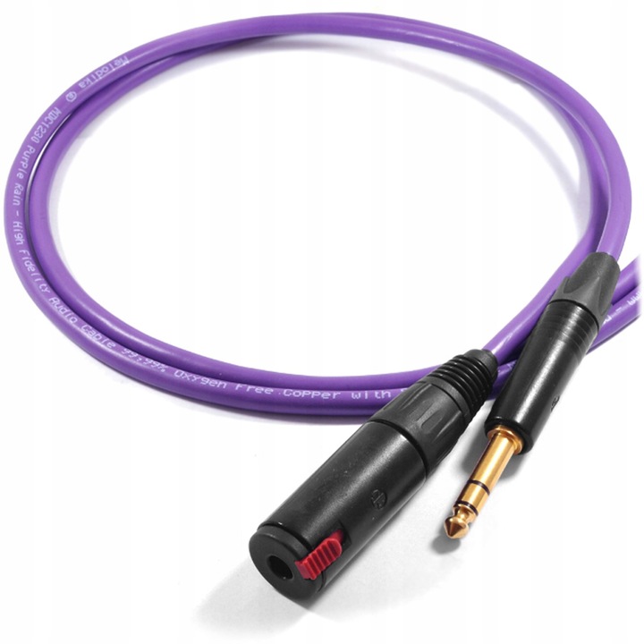 Jack 6,3 mm sztereó hosszabbító Melodika Purple Rain, 6m, Lila, 6mm