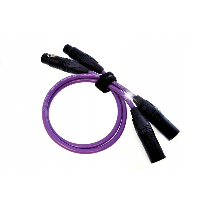 Interconnect audio Melodika, 2xXLR - 2xXLR, 1m, UV-, víz- és ózonálló, lila
