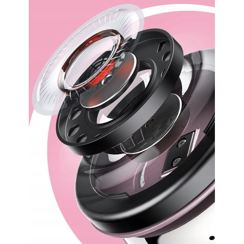 Casti Retro Casti Bluetooth ANC Anytime, roz, 58 ore autonomie, stil retro Y2K ...