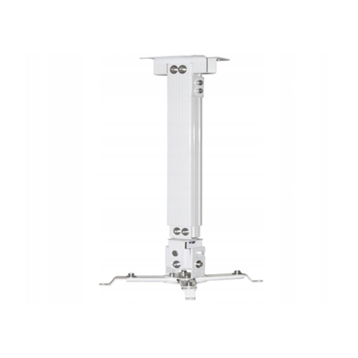 Urmatorul suport universal pentru proiector Kauber 70-120, ajustabil 70-120cm, capacitate maxima 11,5kg, alb, set complet
