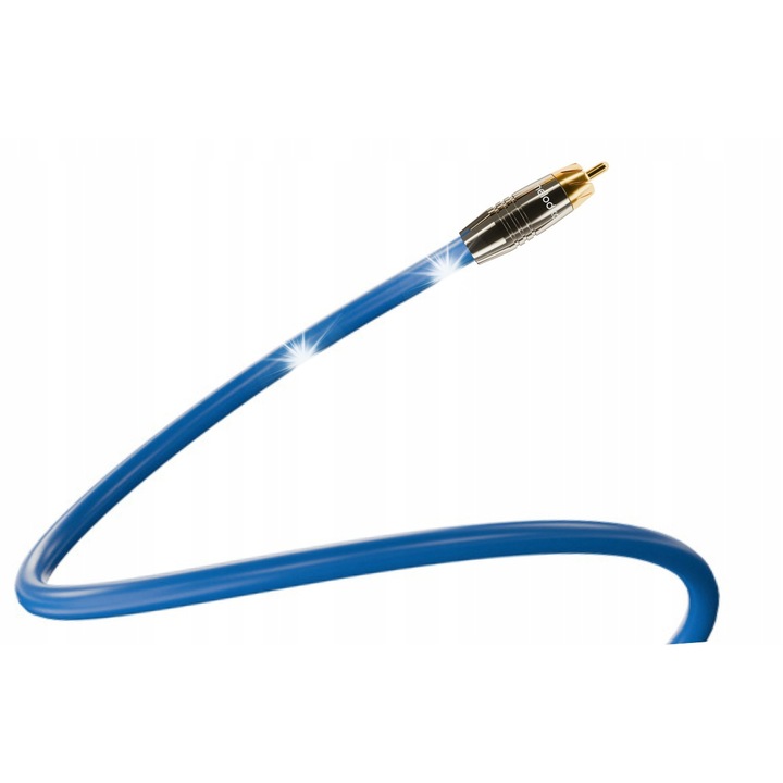 Cabluri subwoofer RCA Melodika SBSW25 Sky Blue, 2,5m, конструкция Twisted Core, двойно екраниран