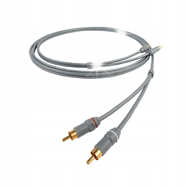 Chord Leyline 2RCA-2RCA sztereó RCA összekötő kábel, 0,5m, árnyékolt, szürke