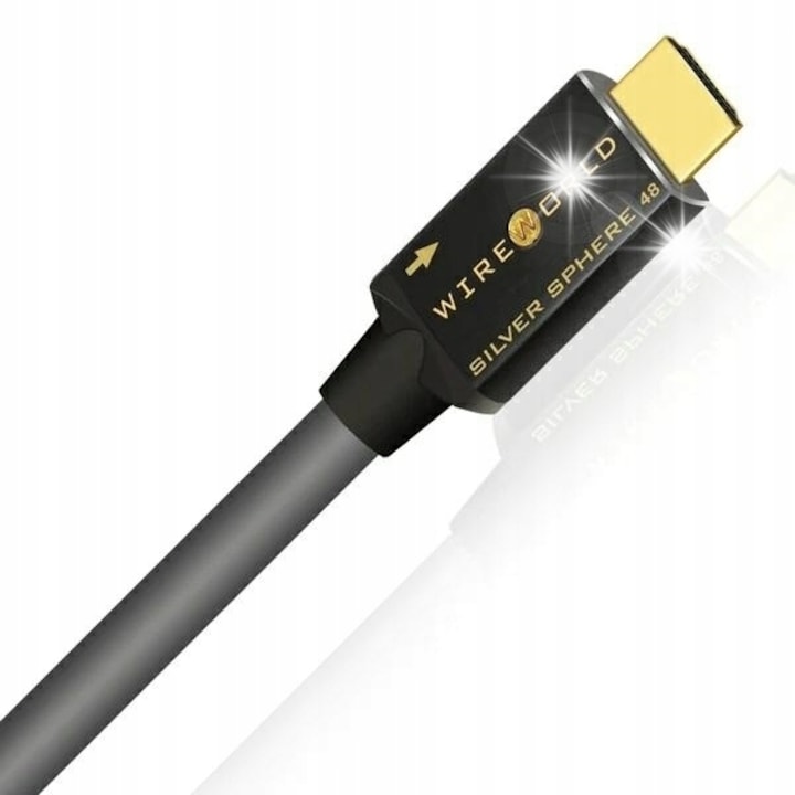 Cablu HDMI 2.1 Wireworld Silver Sphere 48 SSP, 8K, 48 Gbps, 0.6m, gri/negru