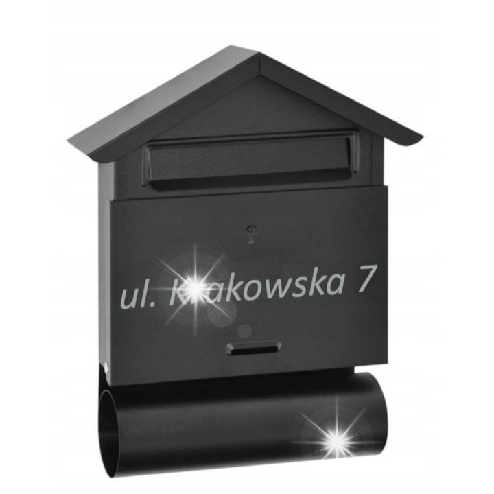 Cutie postala HuW cu tuba, 260x340x55mm, 2 chei, personalizabila, rezistenta la intemperii, culoare aleasa