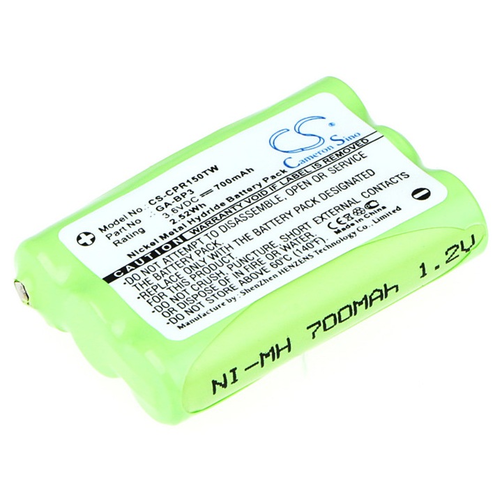 Baterie Ni-MH, Cameron Sino, CS-CPR150TW, 700mAh, 44.5x31x11mm, Verde