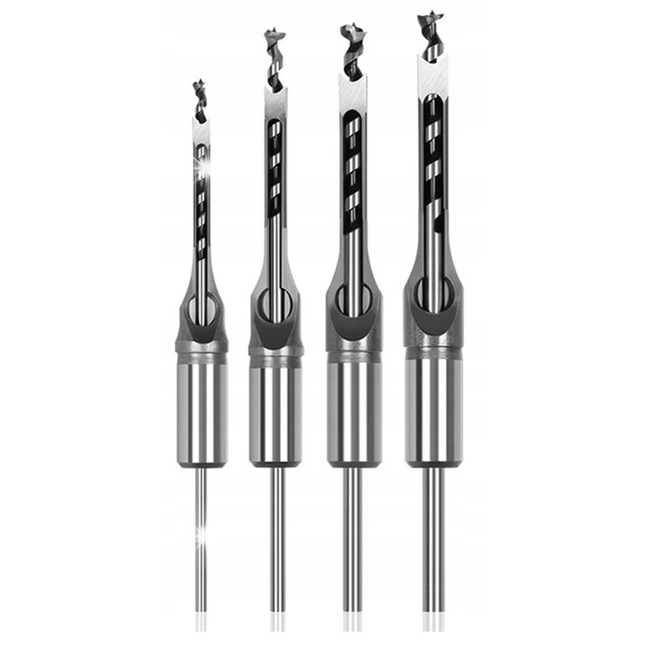 Set de 4 burghie pentru lemn, Protechnic, dimensiuni 12,7x138mm, 9,5x138mm, 8,0x138mm, 6,4x138mm