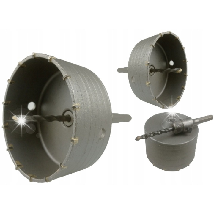 Set bomfaier DRL 150mm, 4 piese, adaptor HEX 110mm, otvori pentru zidarie, beton, gips-carton