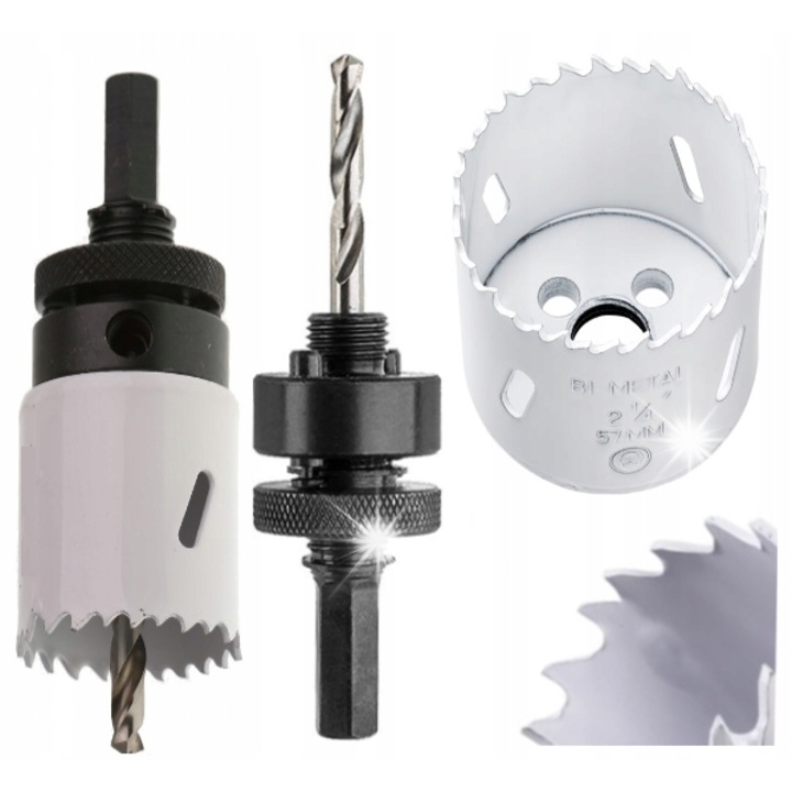 Set Otwornice Bimetalica 57mm cu Adapter HEX, DRL, pentru Metal si Lemn