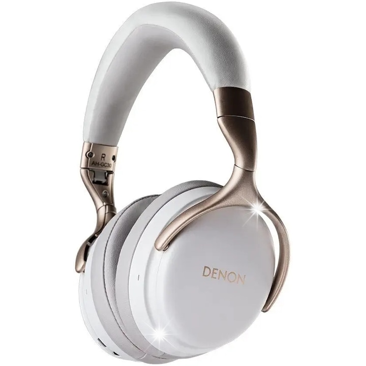 Casti wireless Denon AH-GC30, ANC, 20 ore autonomie, alb