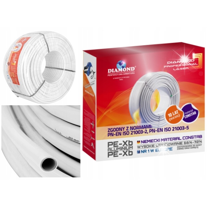 Rura PEX/AL/PEX 20x2mm, 100m, pentru instalatii interioare, rezistenta la temperaturi de pana la 90C