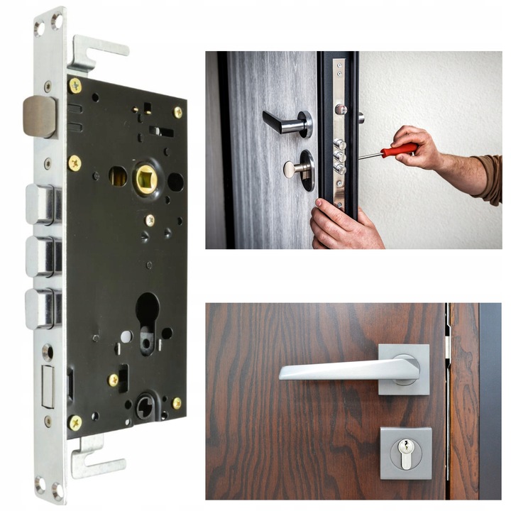 Broasca GJM pentru usi chinezesti, 68x60mm, nichel, set complet