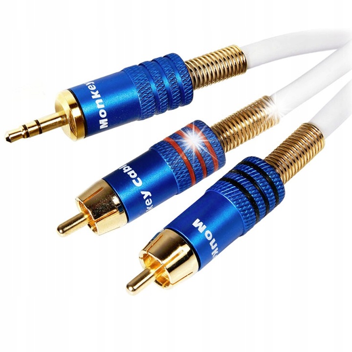 2RCA - Jack 3.5mm Monkey Cable Concept kábel, 5m, OFC 99.999% rézmag, 24k aranyozott csatlakozók