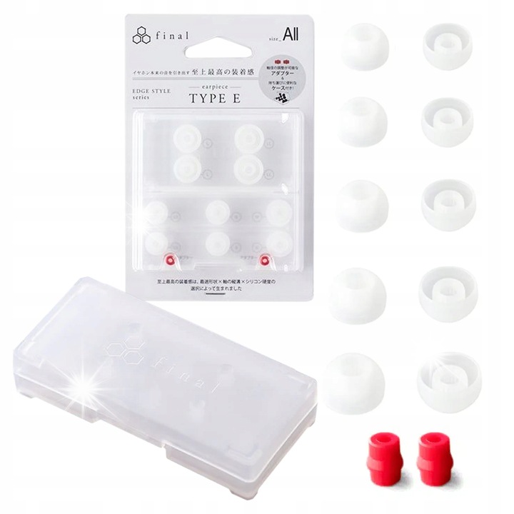 Set 5 perechi dopuri Final Audio Earpiece Type E, transparent, dimensiuni SS/S/M/L/LL