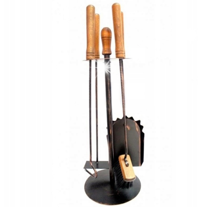 Set accesorii pentru semineu 5 piese, XL-Tools, patina, include lopata, zapacitor, si matura