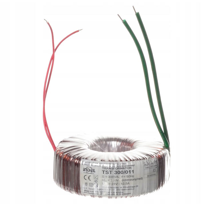 Transformator toroidal TST 300/011 24V, Indel, 12,5A, 300W, 118x58x118mm, 2.9kg