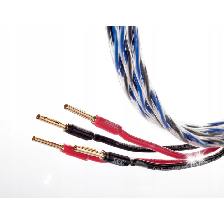 Set cabluri audio Taga Harmony AZURE-14-2C, 2 x 3m, 2 x 2mm, cu conectori banan, izolatie HDPE