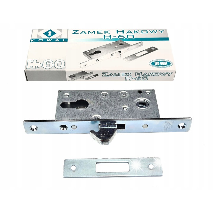 Broasca incastrata pentru usi, Kowal H-60, 72x26mm, finisaj nichel, pentru stalpi din aluminiu sau otel